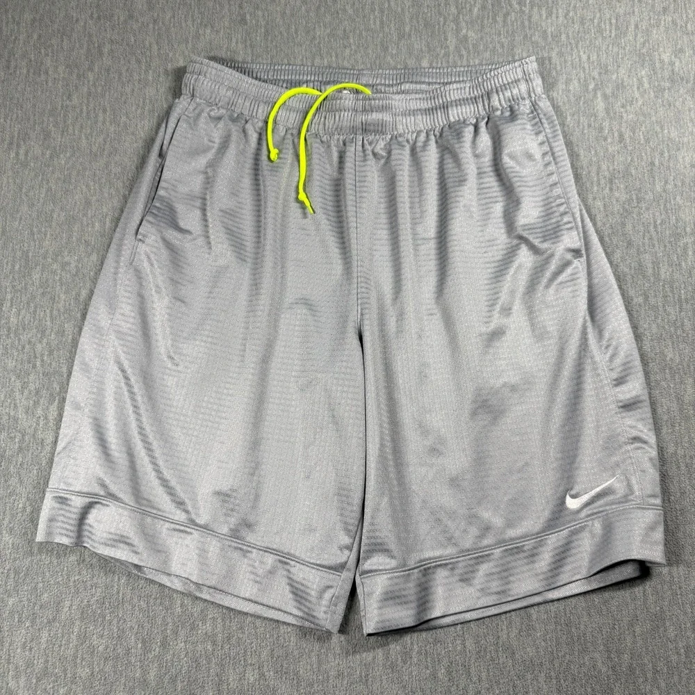 Nike Shorts Mens XL Grey Athletic Basketball Gym Workout Running Mesh Drawstring